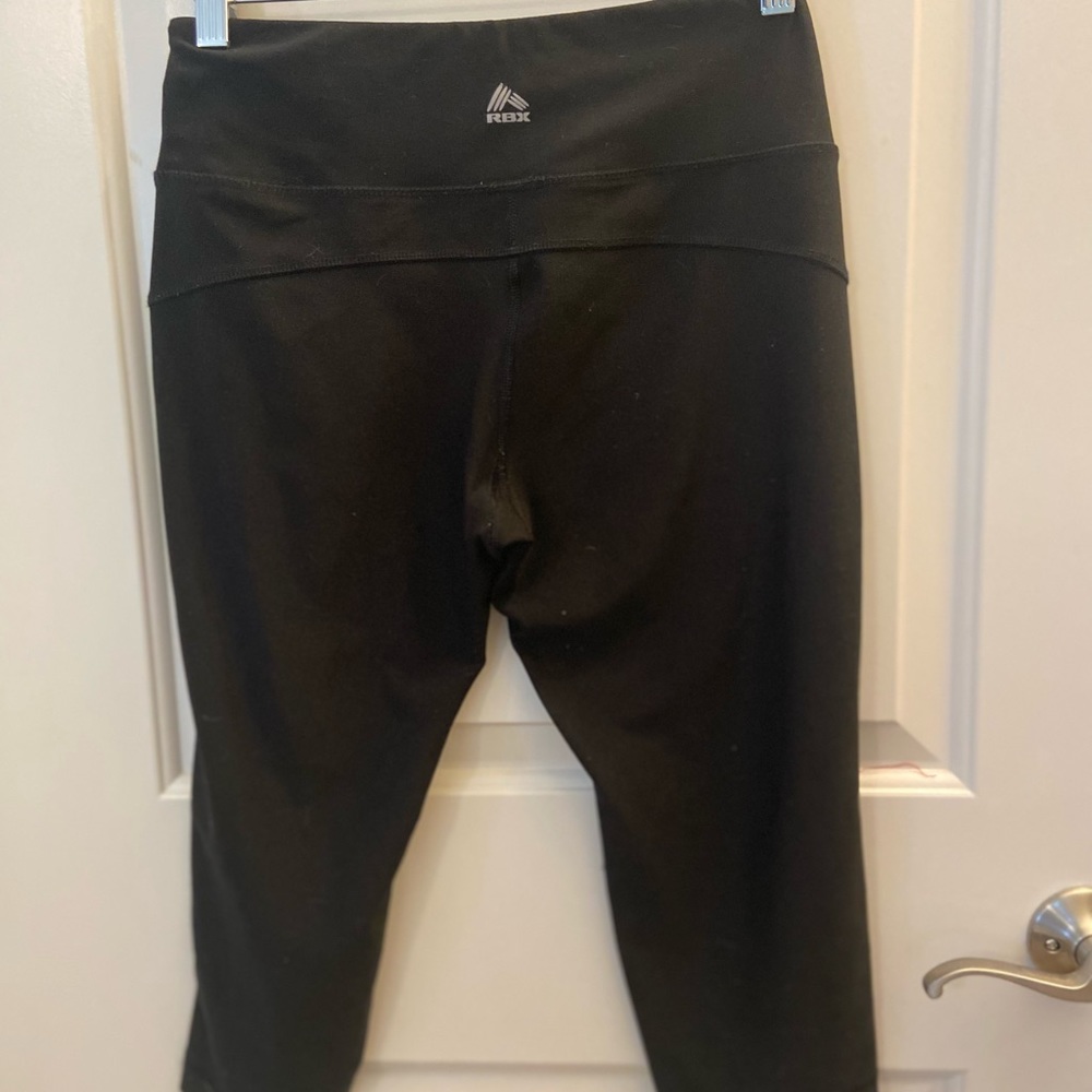 RBX faux leather look capri yoga/exercise pants
